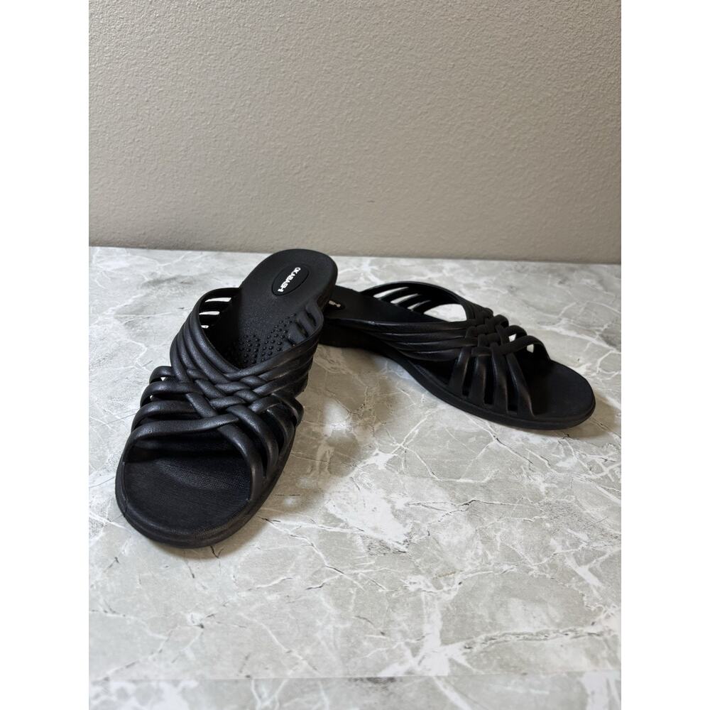 Okabashi Women's Venice Slide Sandal Size M L 8 9 Black Rubber Jelly Flip‎ Flop